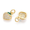 Brass Micro Pave Cubic Zirconia Charms KK-N265-13G-2