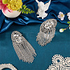2Pcs Felt & Iron & Rhinestone Tassel Epaulette AJEW-CN0007-74A-P-4