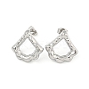 Non-Tarnish Fan 304 Stainless Steel Ear Studs EJEW-L290-001P-1