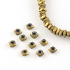 Square Electroplated Non-magnetic Synthetic Hematite Bead Spacers G-R259-76D-1