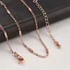 Brass Cable Chain Necklaces for Women NJEW-D302-19RG-2