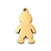 304 Stainless Steel Textured Pendants Ion Plating(IP) STAS-J040-09B-G-2