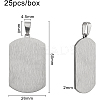 304 Stainless Steel Rectangle Big Pendants STAS-BC0001-05P-2