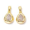 Brass Micro Pave Clear Cubic Zirconia Charms KK-K360-14G-1