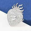 Brass Micro Pave Clear Cubic Zirconia Cuff Rings RJEW-P155-04B-P-2