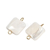 Natural Shell Square Connector Charms STAS-D378-27G-2
