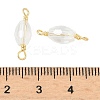 Faceted Clear Glass Oval Connector Charms KK-C097-02G-3