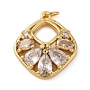 Brass Micro Pave Cubic Zirconia Pendants KK-P308-69G-1