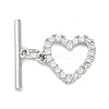 Brass Micro Pave Clear Cubic Zirconia Toggle Clasps LS-KK-K391-07P-1