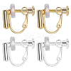 20Pcs 2 Colors Rack Plating Brass Clip-on Earring Converters Findings KK-BBC0019-60B-1