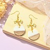 Resin & Walnut Wood Dangle Earrings EJEW-JE05507-04-3