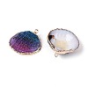 Spray Paint & Electroplate Natural Sea Shell Pendants SSHEL-N042-16A-2