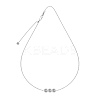 Clear Cubic Zirconia 3 Flat Round Link 925 Sterling Silver Cable Chain Necklaces for Women NJEW-S457-08P-1