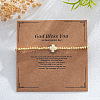 Brass Round Beads Stretch Bracelets VH4184-21-1