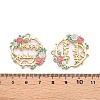 Rack Plating Alloy Enamel Pendants ENAM-N056-369KCG-01-3