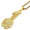 201 Stainless Steel Viking Knot Guitar Pendant Box Chain Necklaces for Women Men NJEW-S007-03G-2