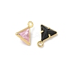 Brass with Cubic Zirconia and Glass Pendants KK-Z136-28G-2