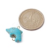 Synthetic Turquoise Connector Charms PALLOY-JF02372-02-2