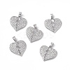 Brass Clear Cubic Zirconia Pendants KK-E068-VA124-1-4