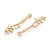 304 Stainless Steel Branch with Leaf Pendants STAS-T067-45G-2