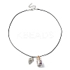 Glass Bottle & Alloy Shell Pendant Necklace NJEW-FZ00016-1
