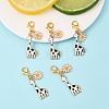 5Pcs Giraffe Alloy Enamel Pendant Decoration HJEW-YW00094-03-1