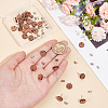 30Pcs Flat Round Walnut Wood Stud Earring Findings MAK-UN0001-48-2