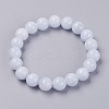 Natural Yellow Jade Beaded Stretch Bracelet BJEW-P209-28-6mm-1