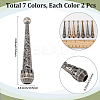 14Pcs 7 Colors Alloy Cord Ends FIND-GF0007-29-2