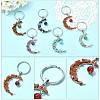 7Pcs Natural & Synthetic Mixed Stone Keychains KEYC-FS00049-2