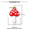 304 Stainless Steel Enamel Pendants STAS-OY017-35G-2