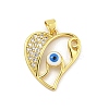 Rack Plating Brass Micro Pave Cubic Zirconia Pendants KK-G513-44G-1