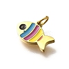 304 Stainless Steel Enamel Charms STAS-R153-07G-02-2