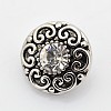 Flat Round Antique Silver Zinc Alloy Jewelry Snap Buttons SNAP-O020-49-NR-1