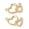 Brass Micro Pave Clear Cubic Zirconia Pendants KK-Q031-44G-02-1
