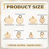 16Pcs 4 Styles 304 Stainless Steel Charms STAS-LP0004-54G-2