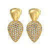 Teardrop Brass Pave Cubic Zirconia Dangle Stud Earrings for Women EJEW-N054-43G-1