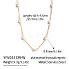 Minimalist Natural Stone Rondelle Beaded with 304 Stainless Steel Link Chain Necklaces JB6802-2-1