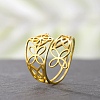 304 Stainless Steel Cuff Rings LS-RJEW-S628-09G-1