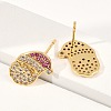 Christmas Rack Plating Brass Cubic Zirconia Stud Earrings EJEW-K245-55B-G-3