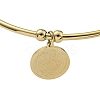 PVD Vacuum Plating 202 Stainless Steel Disc Charm Open Cuff  Bangles for Women BJEW-M317-03G-2