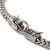 Non-Tarnish 304 Stainless Steel Wheat Chains Necklace with Dragon Clasps for Men Women NJEW-E155-05P-4