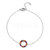 Ring 304 Stainless Steel Colorful Rhinestone Pendant Necklaces & Bracelets & Stud Earrings Sets for Women SJEW-C004-09P-02-3