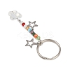 4Pcs Butterfly Glass Pendant Keychain KEYC-JKC01204-4