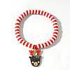 Elegant Christmas Handmade Polymer Clay Heishi Beaded Stretch Bracelets MV9996-9-1