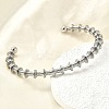 304 Stainless Steel Open Cuff Bangles for Woman BJEW-M113-02P-2