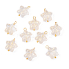 10Pcs Star with Bowknot Glass Pendants PALLOY-YW00059-07-1