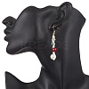 Baking Paint Glass Pearl Round & Seed Beads Dangle Earrings EJEW-TA00756-3