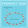 1Pc Brass & Handmade Lampwork Evil Eye Link Chain Anklets AJEW-LP0007-66B-3