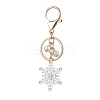 Snowflake Acrylic with Glass Pearl Bead Pendant Keychain KEYC-JKC00881-1